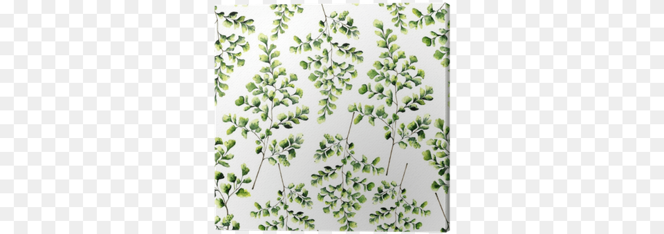 Watercolor Seamless Pattern With Maidenhair Fern Leaves Japanese Noren Doorway Curtain Tapestry With Summer, Herbal, Herbs, Leaf, Plant Free Png Download
