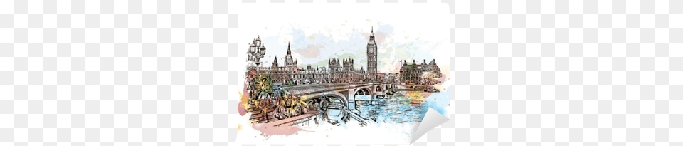 Watercolor Sketch Of Big Ben London Uk In Vector Illustration Big Ben, Metropolis, Urban, City, Building Free Png