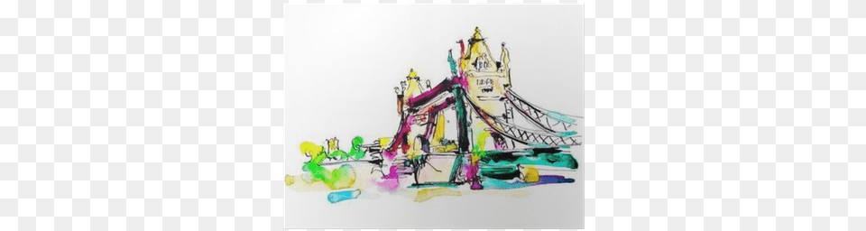 Watercolor Sketch Painting Of The Tower Bridge In London London, Art, Outdoors Free Png
