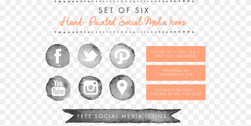 Watercolor Social Icons, Text, Number, Symbol, Nature Free Transparent Png