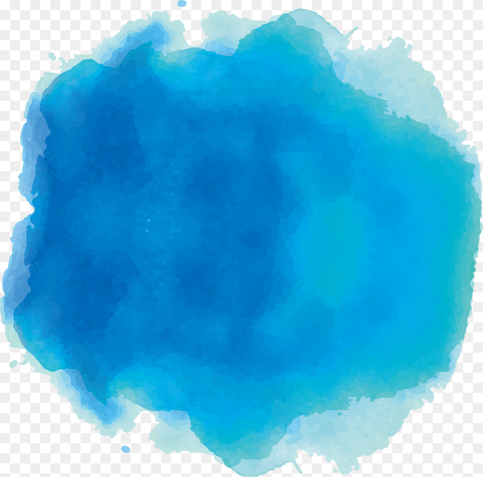 Watercolor Splash Blue Beautiful Cute Kawaii Blue Color Painting, Stain Free Png Download