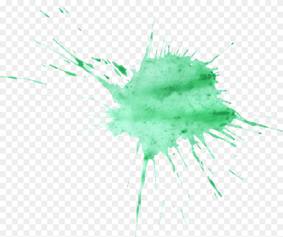 Watercolor Splatter Green Transparent, Stain Free Png