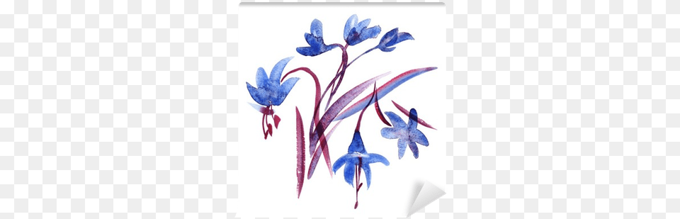 Watercolor Spring Blue Flowers On White Background Watercolor Painting, Flower, Plant, Pattern, Art Free Png Download