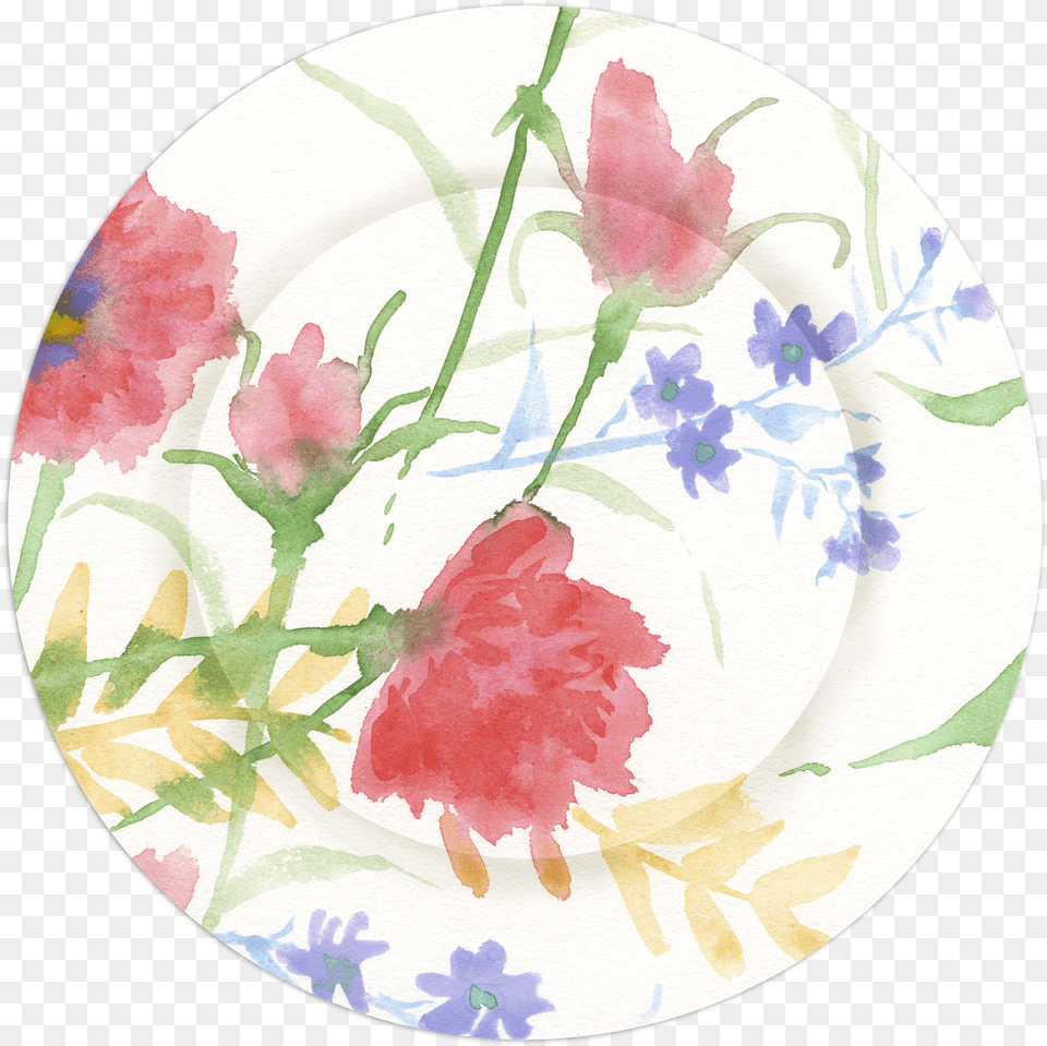 Watercolor Summer Garden, Meal, Dish, Food, Pottery Free Transparent Png