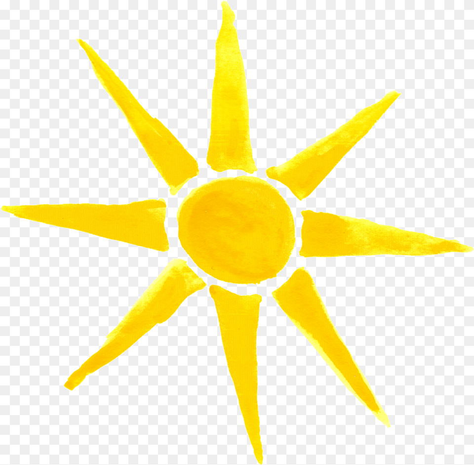 Watercolor Sun Onlygfxcom Watercolor Sun, Symbol, Flower, Plant, Star Symbol Free Transparent Png