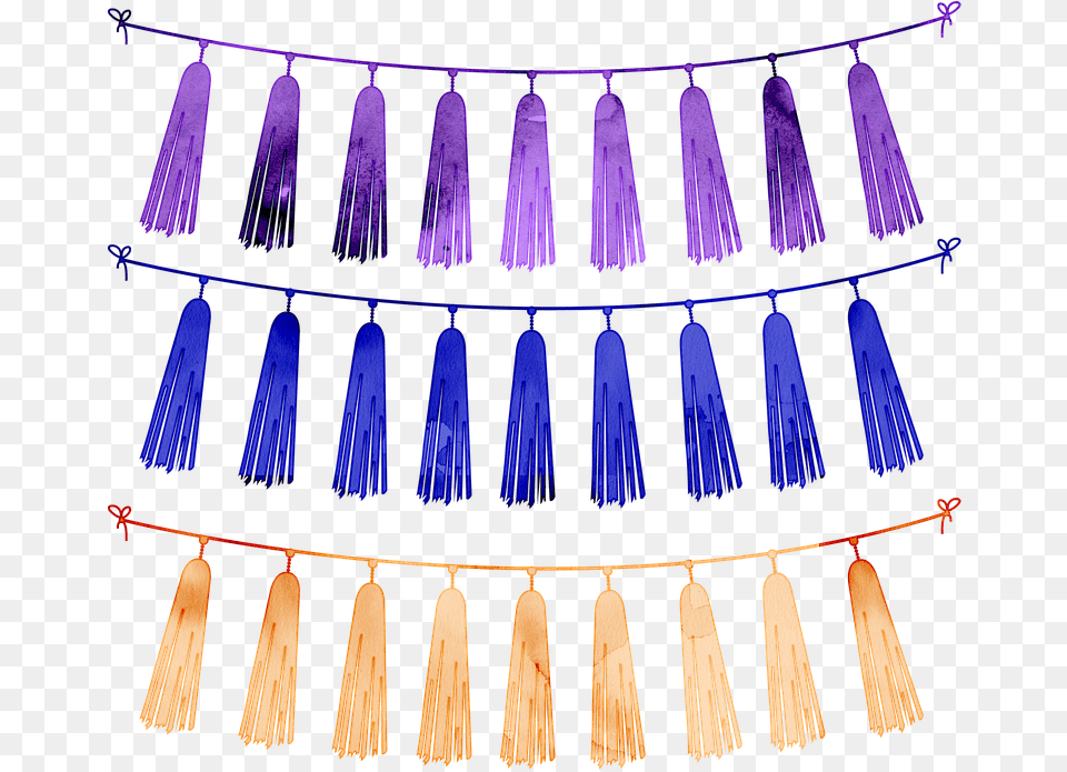 Watercolor Tassels Tassel Bunting Purple Tassel Garland Transparent, Lighting, Stage, Chandelier, Lamp Free Png Download