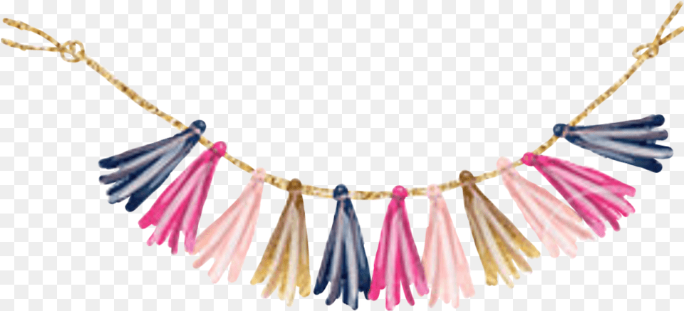 Watercolor Tassle Garland Banner Pennant Flags Necklace, Accessories, Jewelry Free Png
