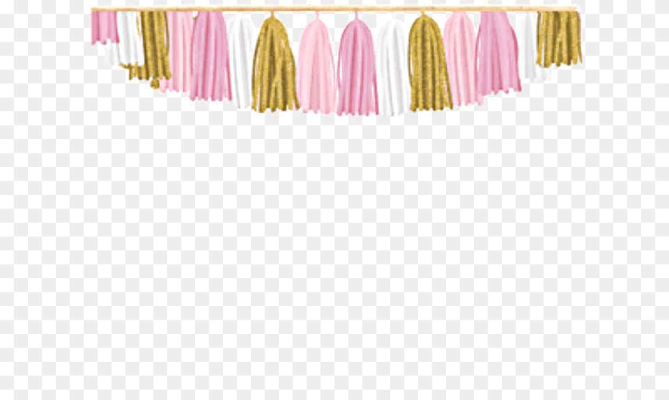 Watercolor Tassles Banner Garland Pink Gold White Strin Pink White And Gold Banner, Home Decor, Linen, Tablecloth Free Transparent Png