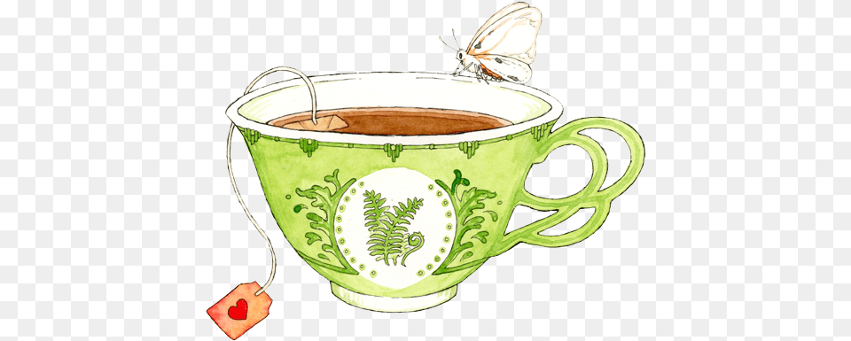 Watercolor Tea Cup Clipart Teacup Xicara De Cha Desenho, Herbal, Herbs, Plant, Beverage Png Image