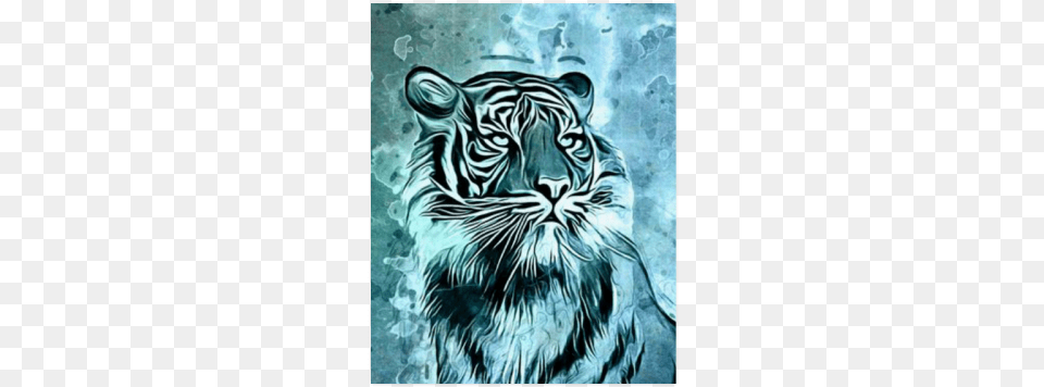 Watercolor Tiger Poster 16quotx20quot Watercolor Painting, Animal, Mammal, Person, Skin Png Image