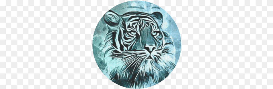 Watercolor Tiger Round Mousepad Designedbyindependentartists Case For Lg K4 2017, Animal, Mammal, Wildlife, Home Decor Free Png