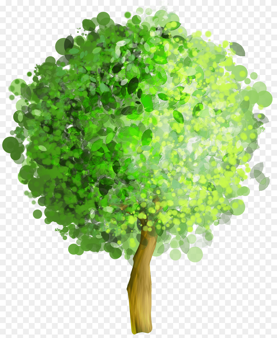 Watercolor Tree Tree In Watercolor, Green, Plant, Vegetation, Sycamore Free Png