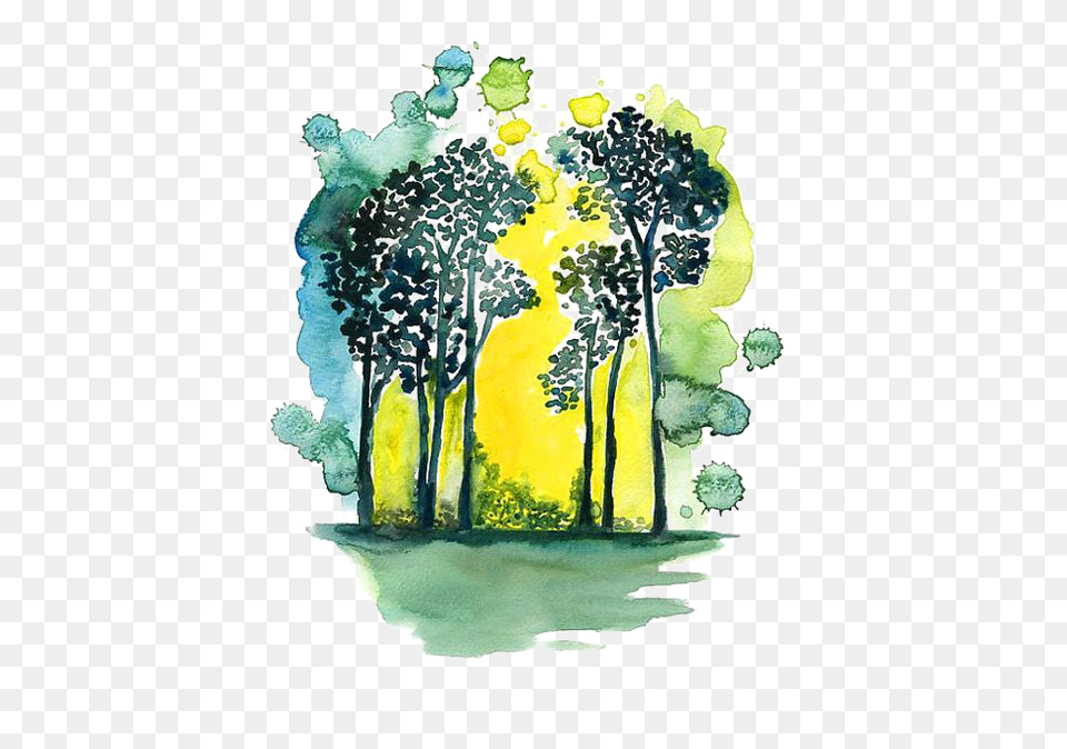 Watercolor Trees Watercolor Painting, Art, Collage, Plant, Tree Png