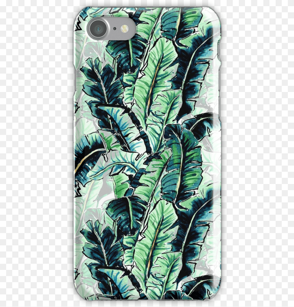 Watercolor Tropical Banana Palm Leaf Pattern Iphone Mousepad, Electronics, Mobile Phone, Phone, Plant Free Transparent Png
