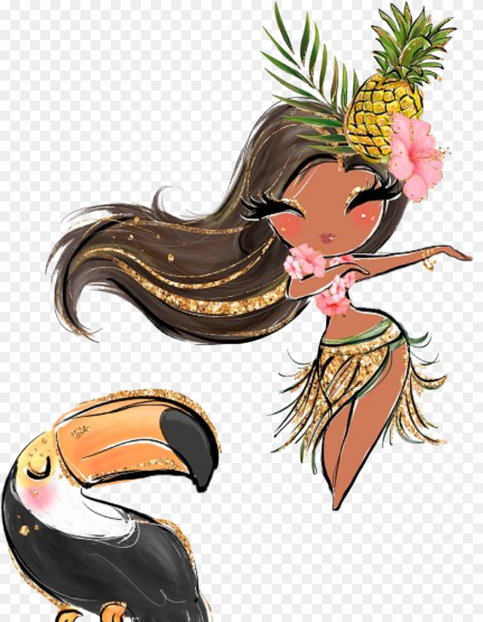 Watercolor Tropical Bellydancer Parrot Hawaiian Iphone 6 Mermaid, Fruit, Produce, Food, Plant Free Png
