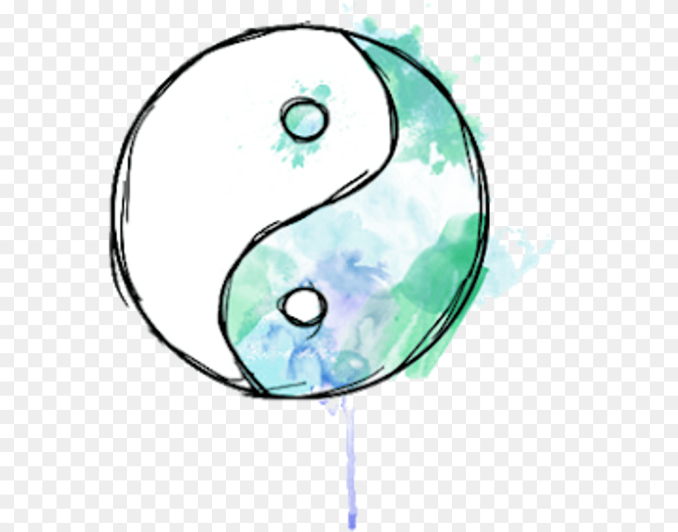 Watercolor Tumblr Aesthetic Aqua Teal Blue Green Quotes Icon Yin Yang, Food, Sweets, Balloon Free Transparent Png