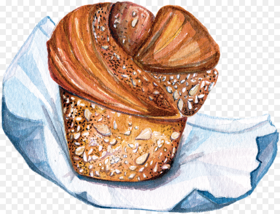 Watercolor U2014 Katie Napoli Thread, Accessories, Bread, Food, Jewelry Free Transparent Png