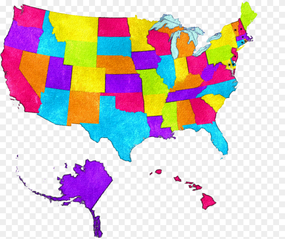 Watercolor Us Map Usa Covid 19 Trends By State, Chart, Plot, Baby, Person Free Png