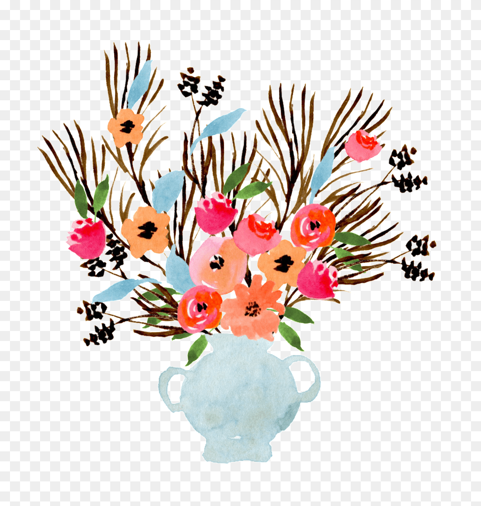 Watercolor Vase Decoration Vector Vector, Art, Floral Design, Flower, Flower Arrangement Free Png Download