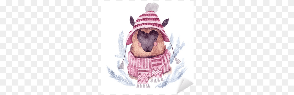 Watercolor Vector Alpaca Illustration Watercolor Painting, Clothing, Hat Png Image