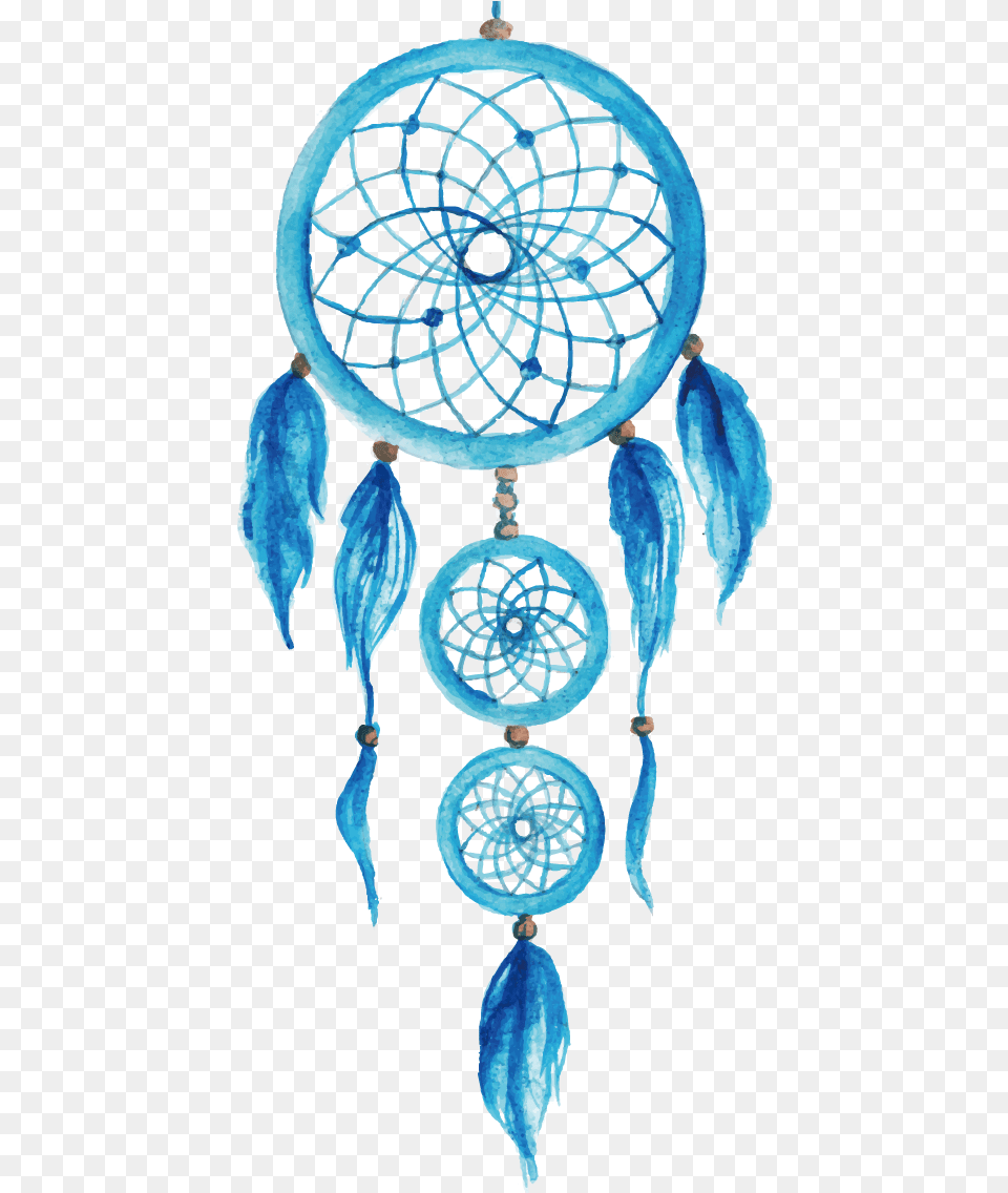 Watercolor Vector Hand Painted Illustration Blue Dream Catcher, Accessories, Earring, Jewelry, Machine Free Png