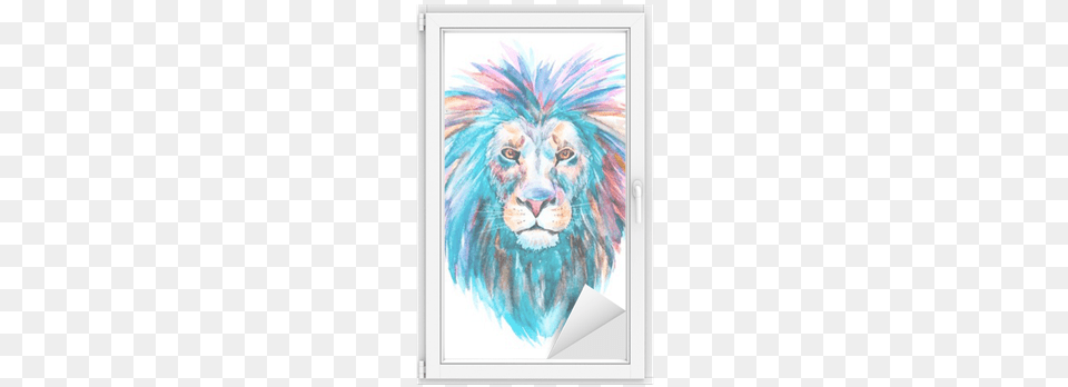 Watercolor Vector Lion Window Amp Glass Sticker Pixers Watercolor Lion, Animal, Mammal, Wildlife, Art Free Transparent Png