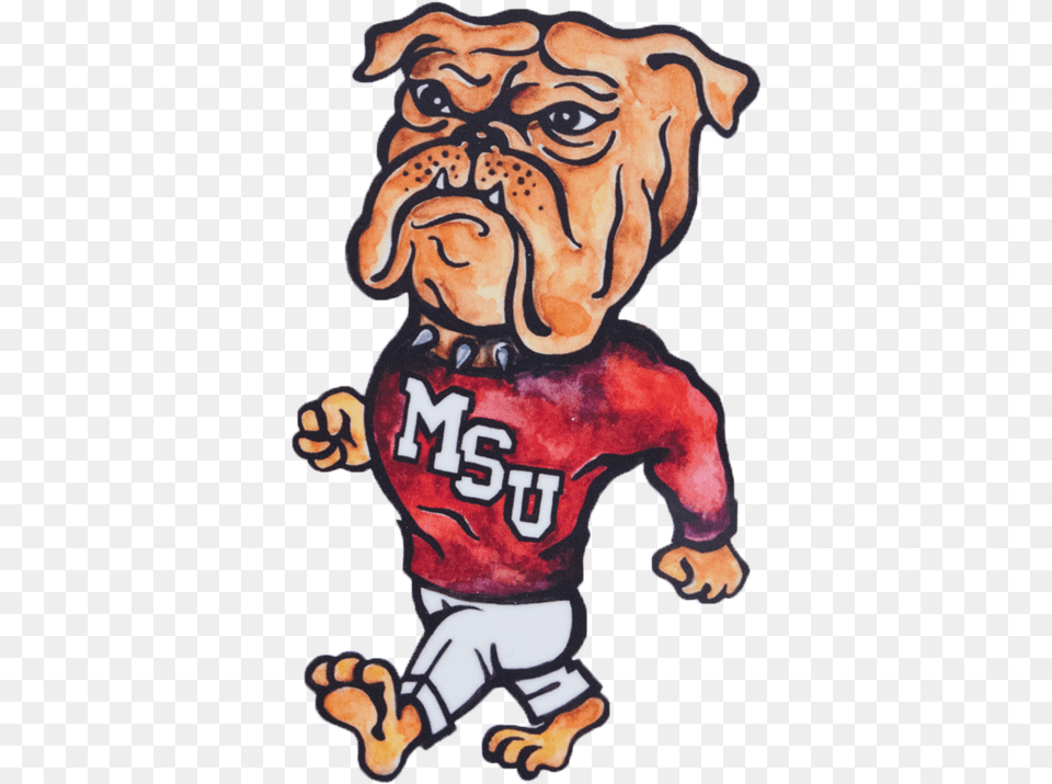Watercolor Walking Bully Decal Mississippi State Bulldog Clipart Free Transparent Png