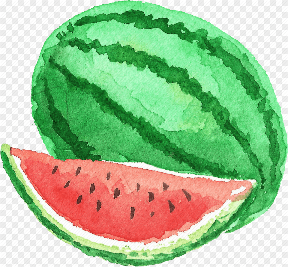 Watercolor Watermelon, Produce, Plant, Melon, Fruit Free Png