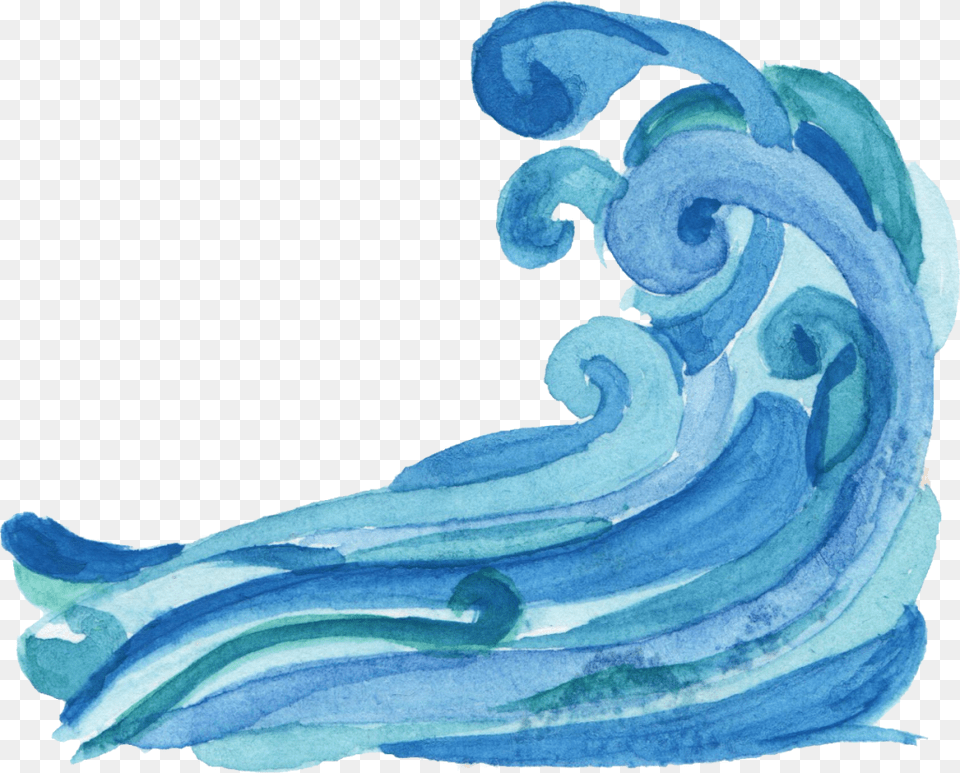 Watercolor Wave Transparent Watercolor Wave, Ice, Nature, Outdoors, Sea Free Png Download