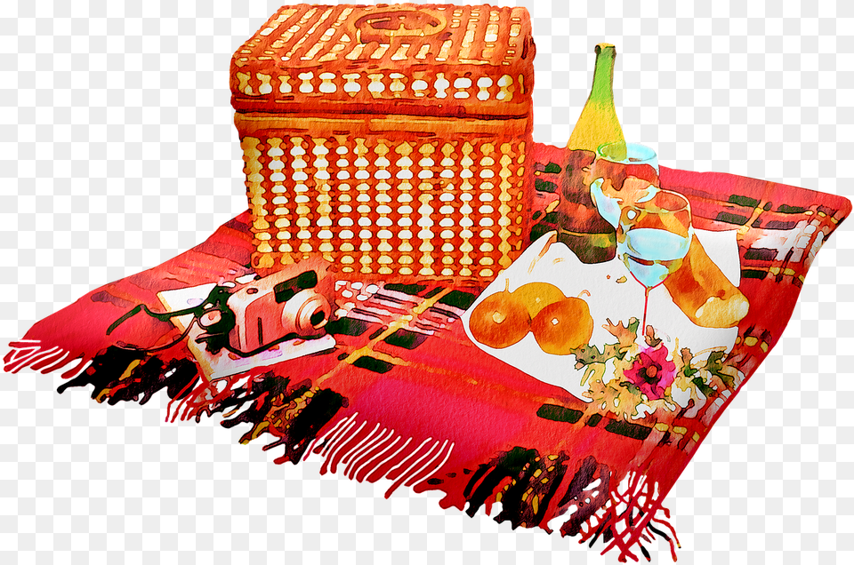 Watercolor Wine Picnic Basket Free On Pixabay Box, Adult, Bride, Female, Person Png Image
