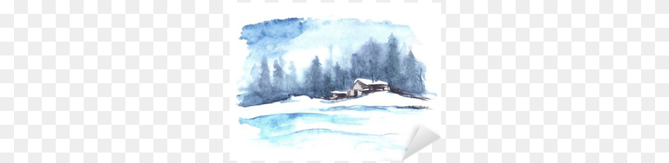 Watercolor Winter Pattern Kar Resmi Manzara Suluboya, Nature, Outdoors, Art, Painting Free Transparent Png