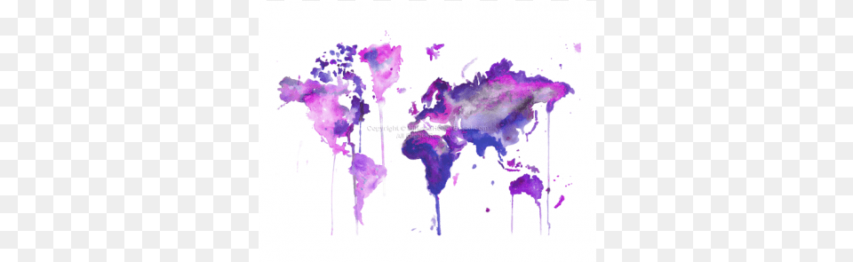 Watercolor World Map, Purple, Stain, Art, Modern Art Free Transparent Png