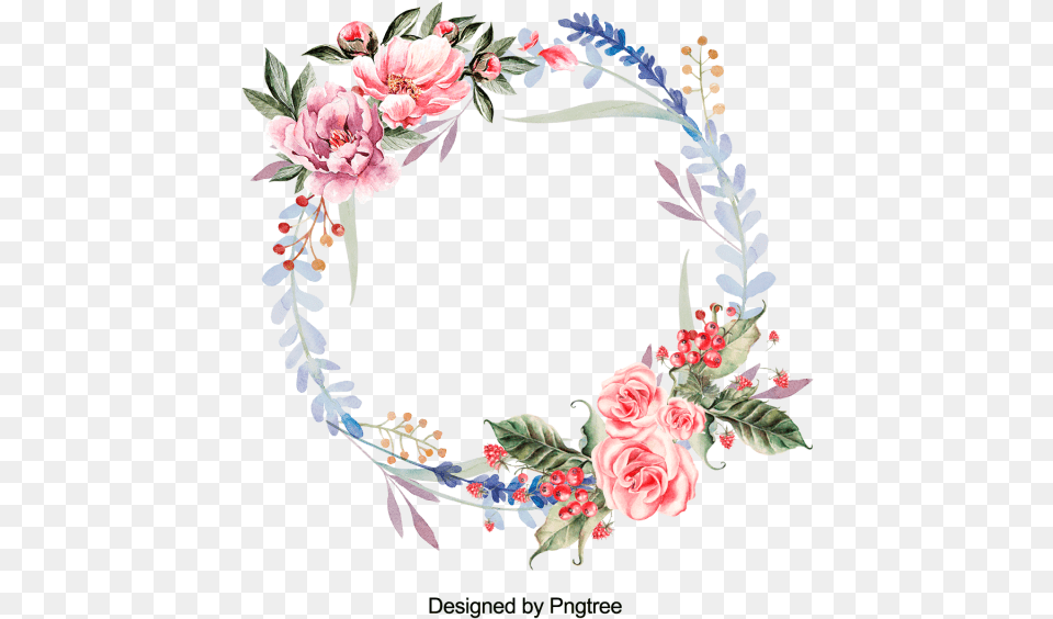 Watercolor Wreath Flower, Pattern, Plant, Art, Floral Design Free Transparent Png