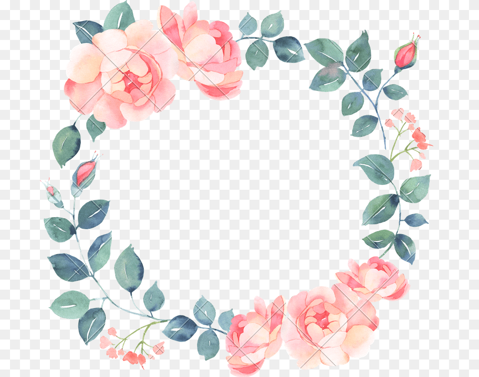 Watercolor Wreath Illustration, Art, Floral Design, Flower, Graphics Free Png Download
