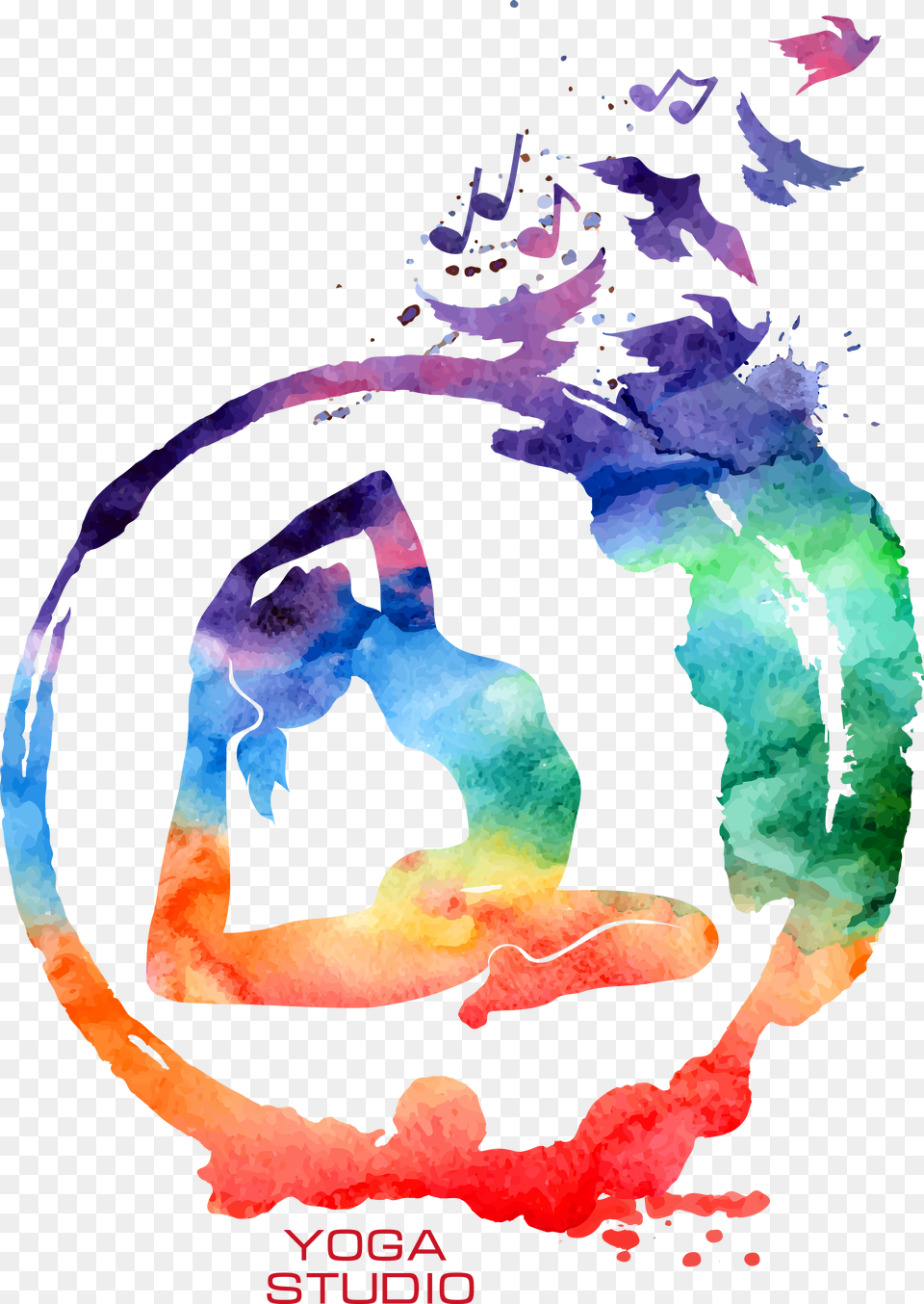 Watercolor Yoga, Art, Painting, Animal, Bird Free Transparent Png