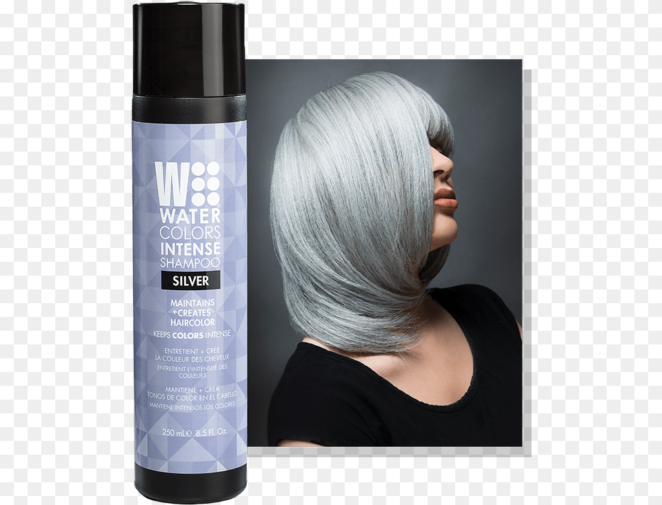Watercolors Intense Shampoo Silver, Adult, Female, Person, Woman Png
