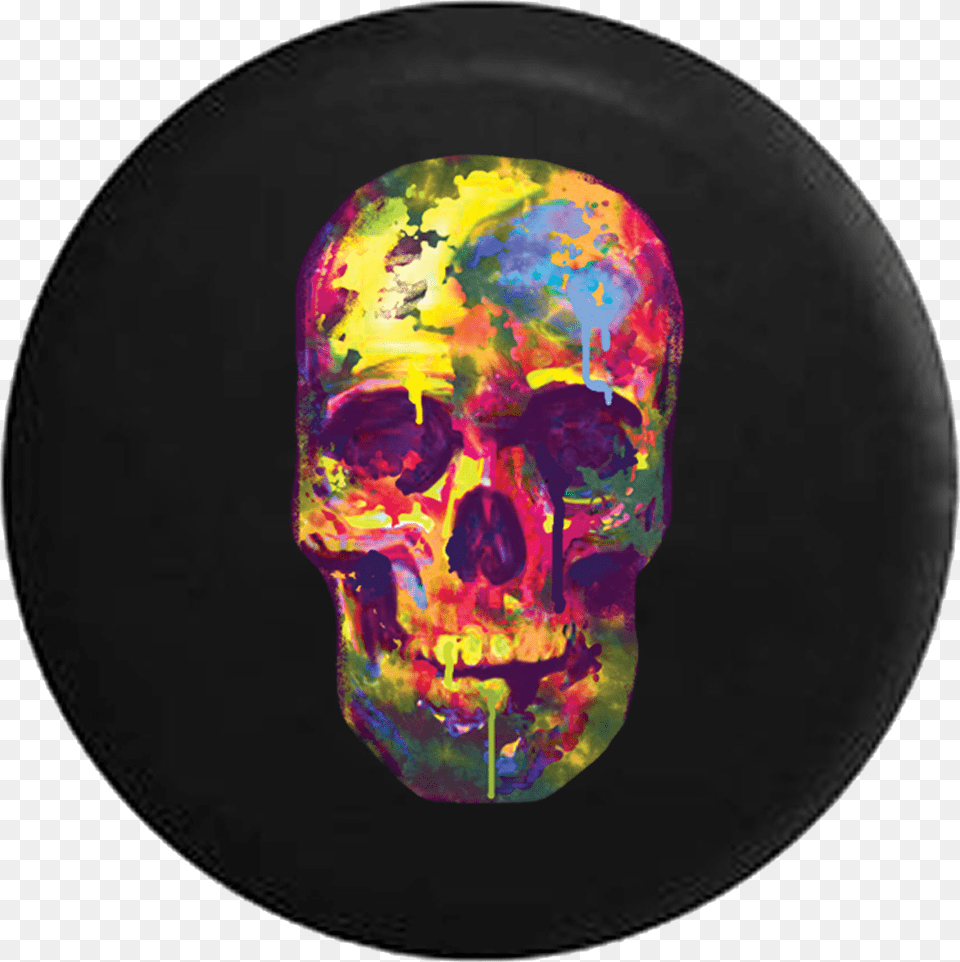 Watercolors Neon Dripping Paint Skull Jeep Camper Spare Neon Skull Painted, Accessories, Jewelry, Gemstone, Head Free Png