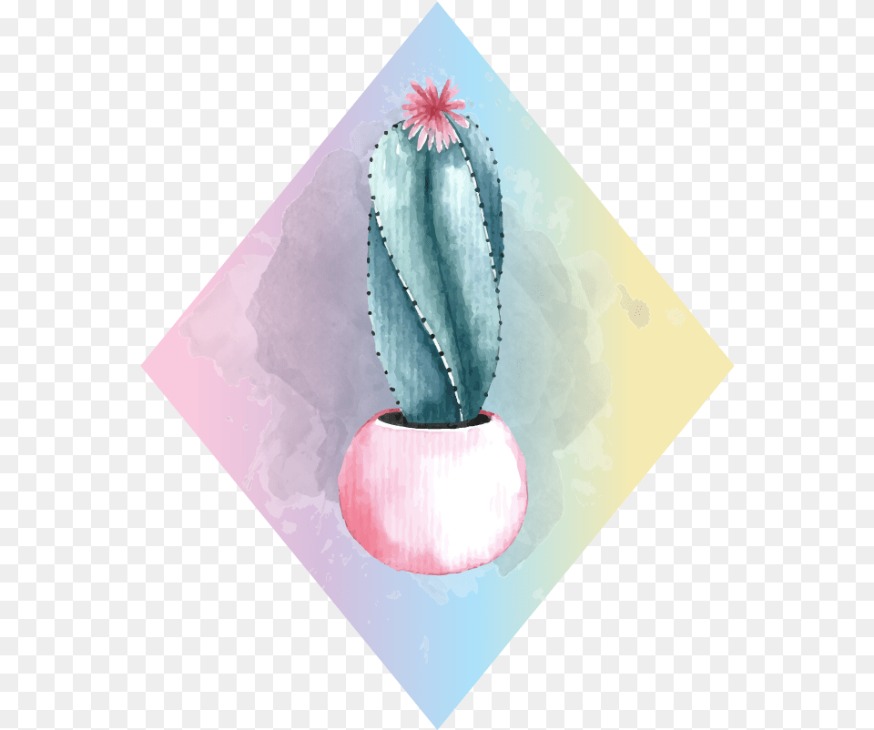 Watercolour Cactus Wall Sticker Tenstickers Cactus, Plant Free Png Download