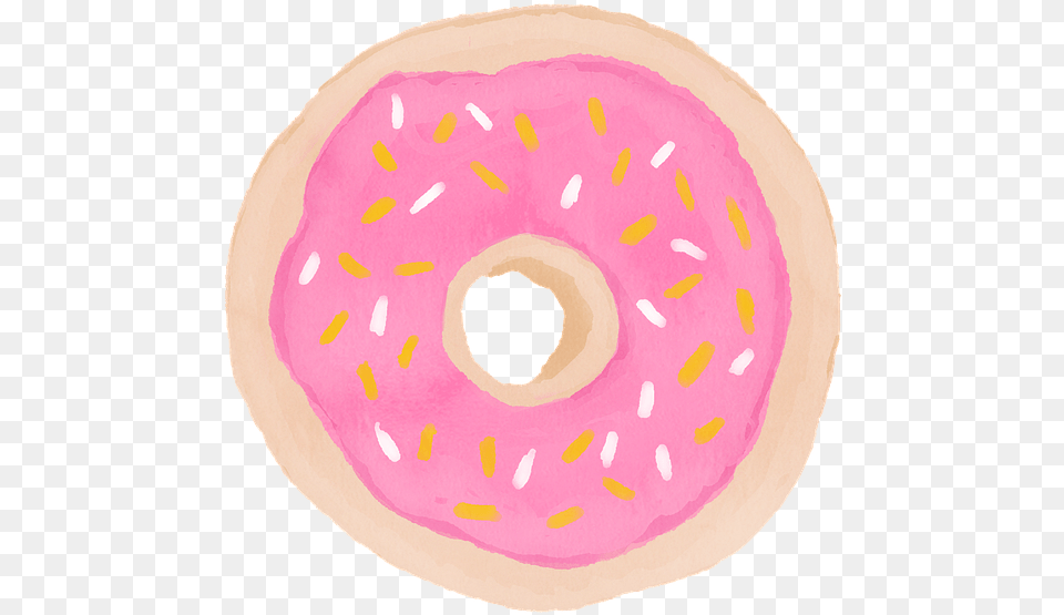 Watercolour Donut Watercolor Donut Watercolor Ciambella, Food, Sweets, Plate Free Png Download