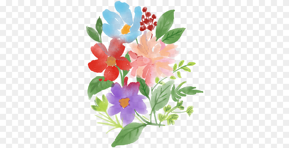 Watercolour Flowers Bouquet Spring Image On Pixabay Printemps Aquarelle Fleur, Art, Pattern, Floral Design, Graphics Free Png Download