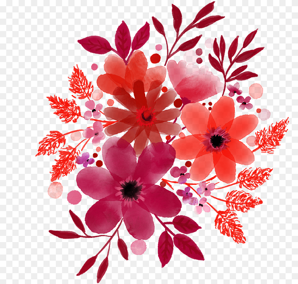 Watercolour Flowers Red Watercolor Photo Welcome To The Lord39s House, Art, Floral Design, Graphics, Pattern Free Png Download