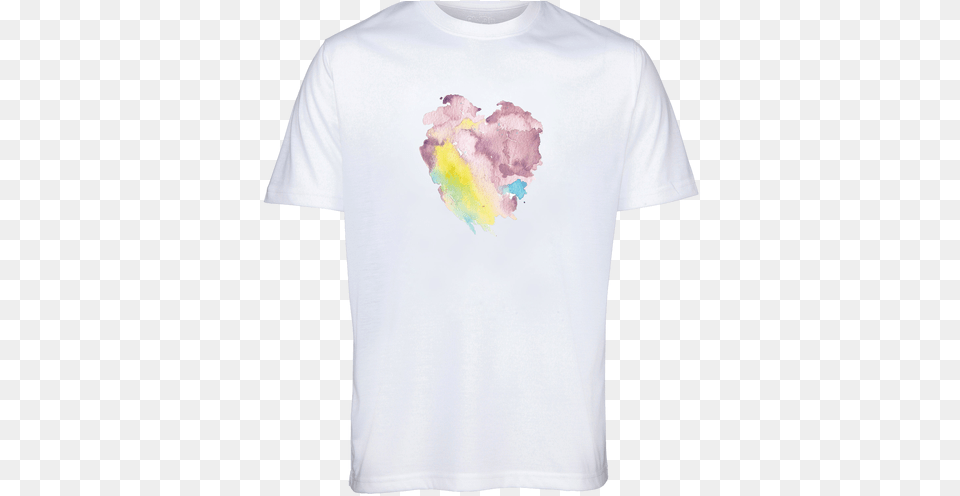 Watercolour Heart Tee White Cockatiel, Clothing, T-shirt, Stain, Shirt Png