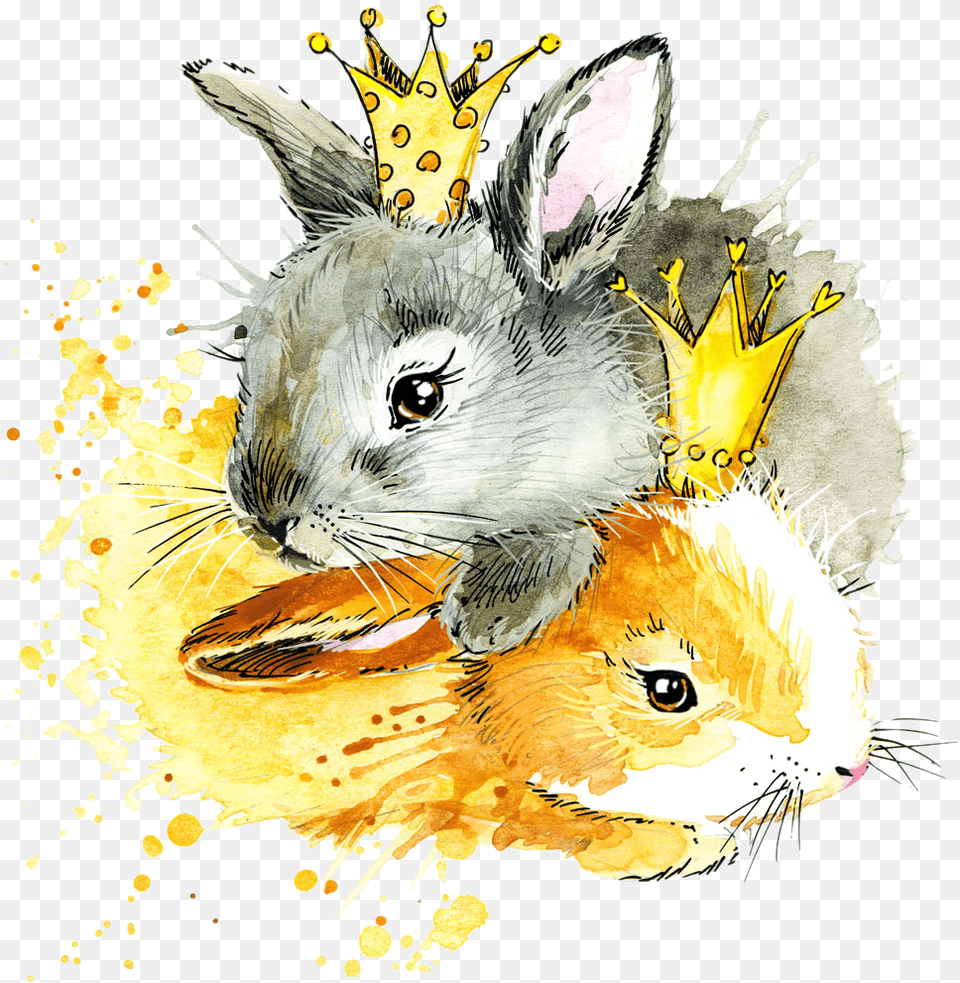 Watercolour Illustration Rabbit, Animal, Mammal, Bird, Art Free Png