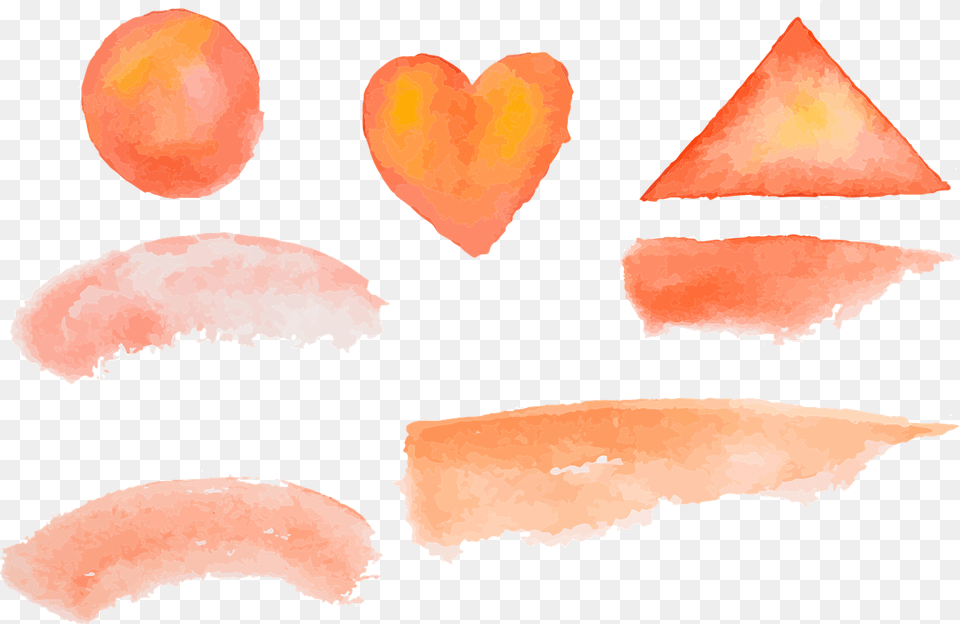 Watercolour Orange Peach Vector Graphic On Pixabay Watercolor Swoosh, Meal, Food, Dish, Plant Free Png Download