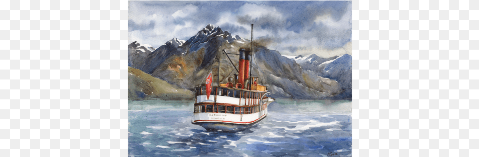 Watercolour Queenstown Nz, Appliance, Boat, Device, Electrical Device Free Png Download