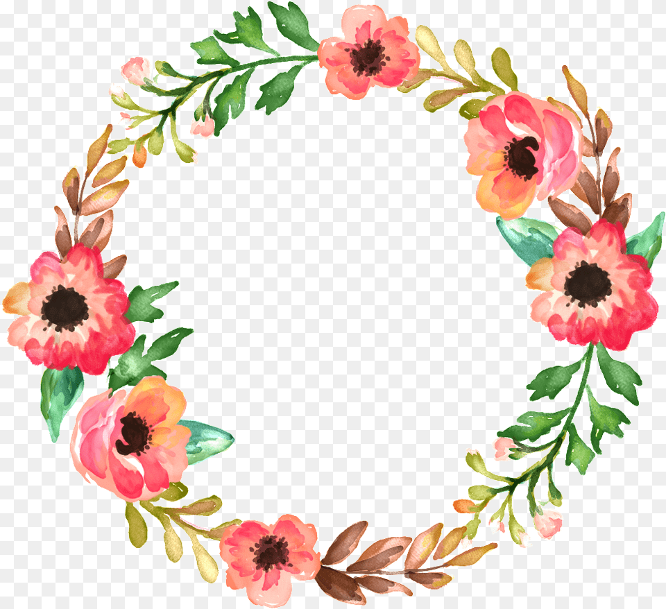 Watercolour Ring Of Flowers Download Flower Quotes Short, Art, Floral Design, Graphics, Pattern Free Transparent Png