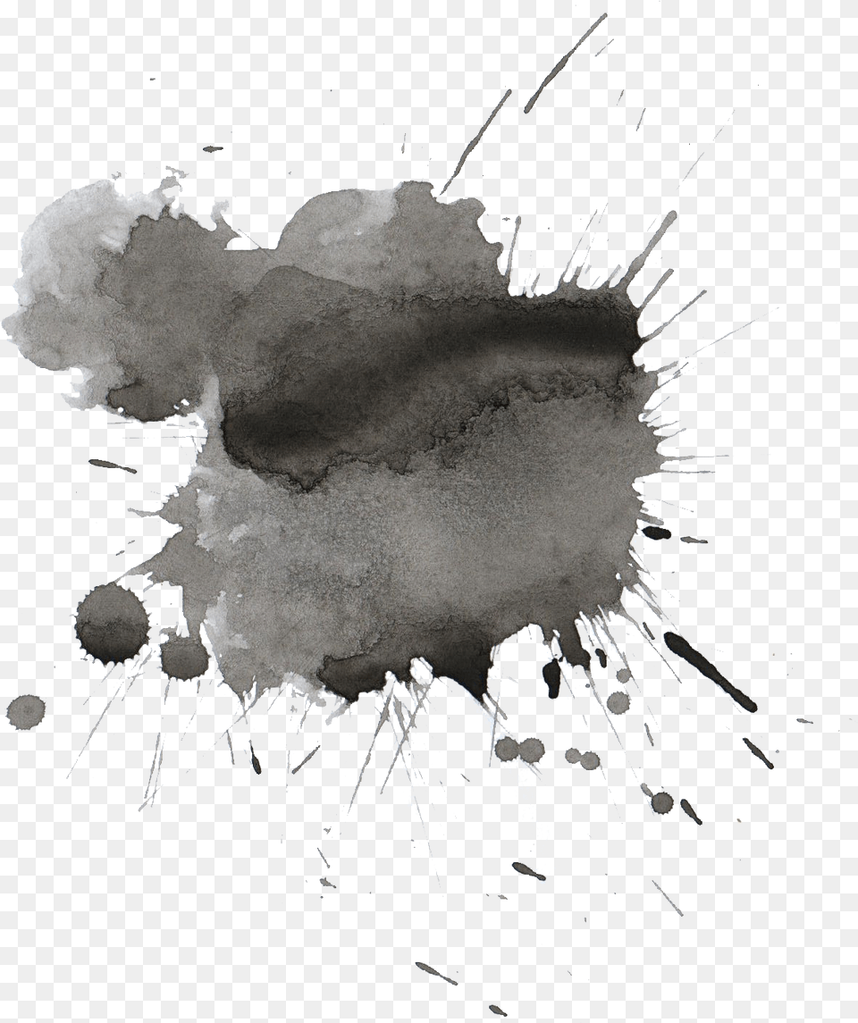 Watercolour Stain 2 Image Watercolor Black And White, Powder Free Transparent Png