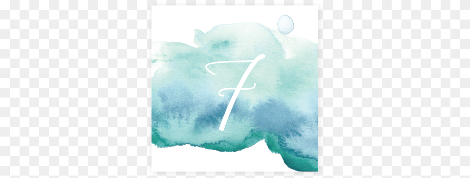 Watercolour Table Number Set Blue Watercolour Table Number, Nature, Outdoors, Ice, Ball Free Png Download
