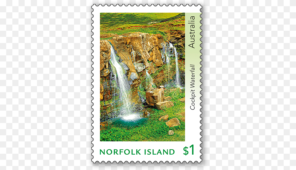 Waterfall, Nature, Outdoors, Water, Postage Stamp Png Image