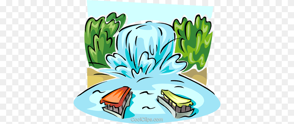 Waterfall And Ferry Boats Royalty Vector Clip Art, Ice, Outdoors, Nature, Water Free Png Download